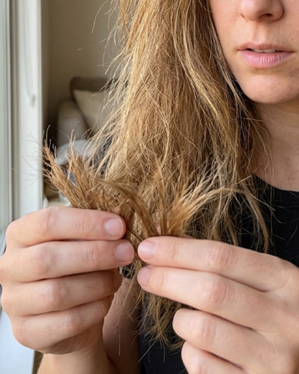 Capelli danneggiati e secchi prima dell'uso